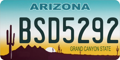 AZ license plate BSD5292