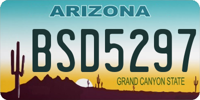 AZ license plate BSD5297