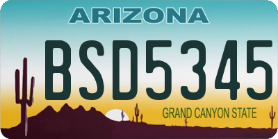 AZ license plate BSD5345