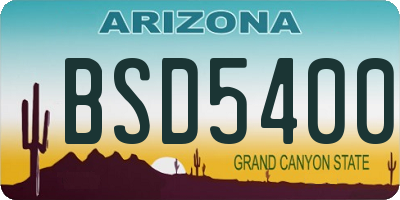 AZ license plate BSD5400