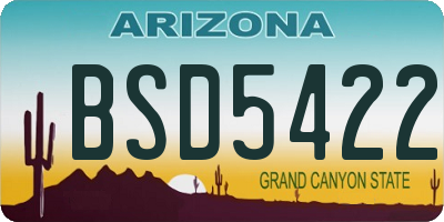 AZ license plate BSD5422