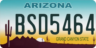 AZ license plate BSD5464