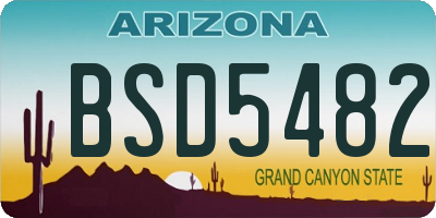 AZ license plate BSD5482