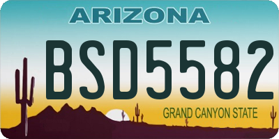 AZ license plate BSD5582