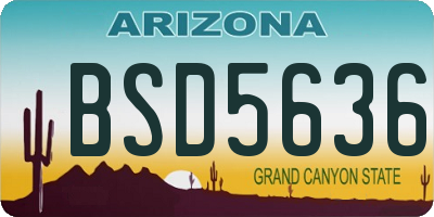 AZ license plate BSD5636