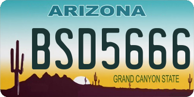 AZ license plate BSD5666