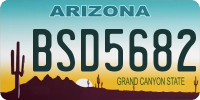 AZ license plate BSD5682