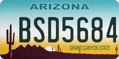 AZ license plate BSD5684