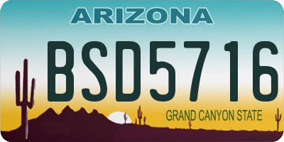 AZ license plate BSD5716