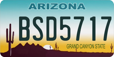 AZ license plate BSD5717