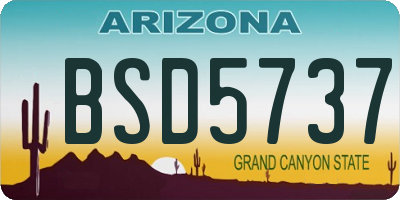 AZ license plate BSD5737