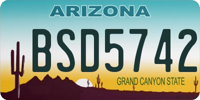 AZ license plate BSD5742
