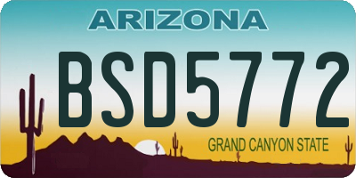 AZ license plate BSD5772