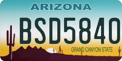 AZ license plate BSD5840