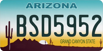 AZ license plate BSD5952