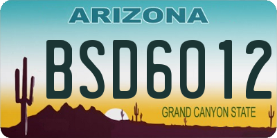 AZ license plate BSD6012