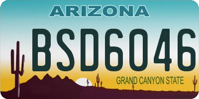 AZ license plate BSD6046