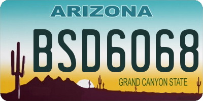 AZ license plate BSD6068