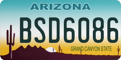 AZ license plate BSD6086