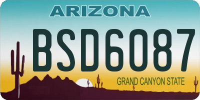 AZ license plate BSD6087