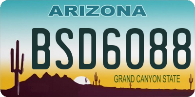 AZ license plate BSD6088