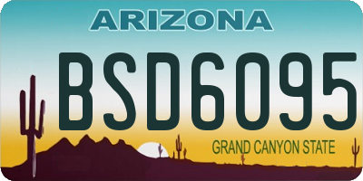 AZ license plate BSD6095