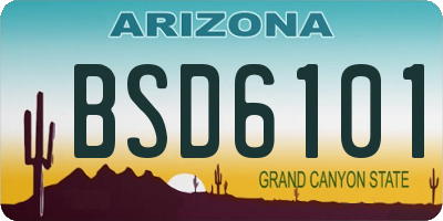 AZ license plate BSD6101