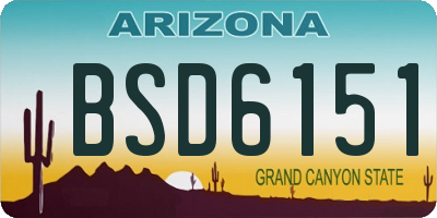 AZ license plate BSD6151