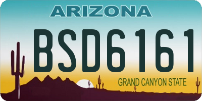 AZ license plate BSD6161