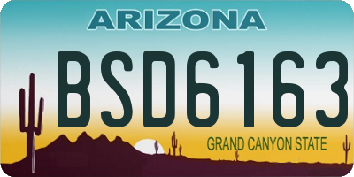 AZ license plate BSD6163