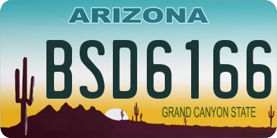 AZ license plate BSD6166