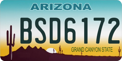 AZ license plate BSD6172