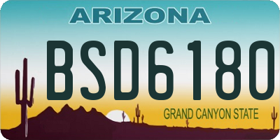 AZ license plate BSD6180