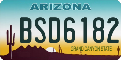 AZ license plate BSD6182
