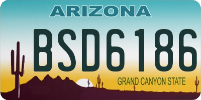 AZ license plate BSD6186