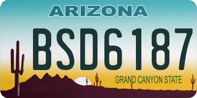 AZ license plate BSD6187