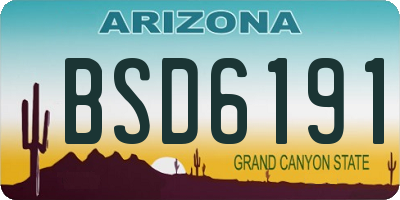 AZ license plate BSD6191