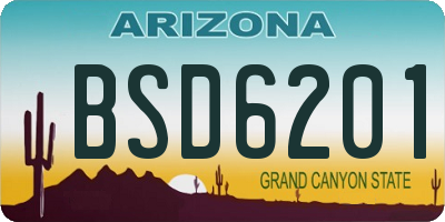 AZ license plate BSD6201