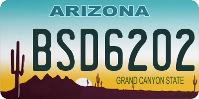 AZ license plate BSD6202