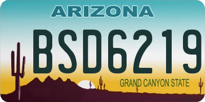 AZ license plate BSD6219