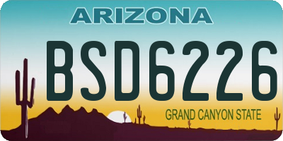 AZ license plate BSD6226