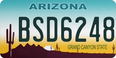 AZ license plate BSD6248