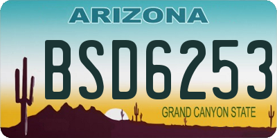 AZ license plate BSD6253