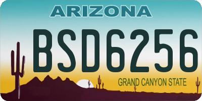 AZ license plate BSD6256