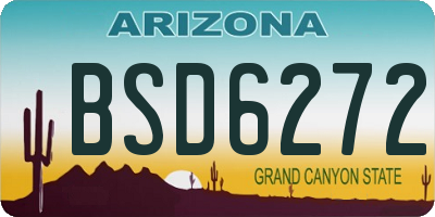 AZ license plate BSD6272
