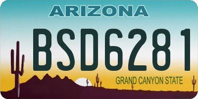 AZ license plate BSD6281