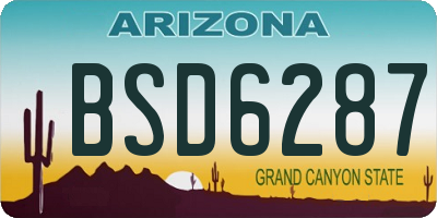 AZ license plate BSD6287
