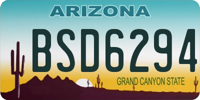 AZ license plate BSD6294