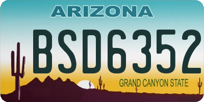 AZ license plate BSD6352