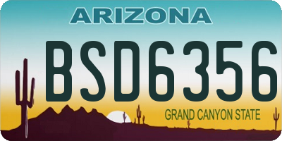 AZ license plate BSD6356